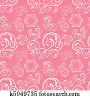 Abstract floral heart pattern