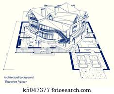 Architecture Blueprint Of A House. Vector Architecture Blueprint Of A House. Vector