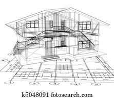 Architecture Blueprint Of A House. Vector Architecture Blueprint Of A House. Vector
