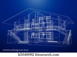 Architecture Blueprint Of A House. Vector Architecture Blueprint Of A House. Vector
