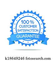 Blue Customer Satisfaction Badge Blue Customer Satisfaction Badge