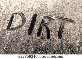 Dirt Word on a Dirty Window