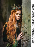 Ginger queen near the castle Ginger queen near the castle