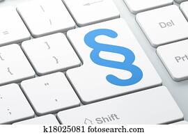 Law concept: Paragraph on computer keyboard background Law concept: Paragraph on computer keyboard background