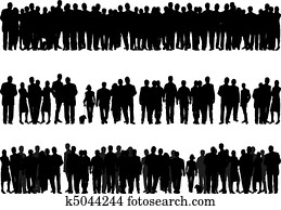 silhouette, di, persone