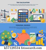 steuern, horizontale banner