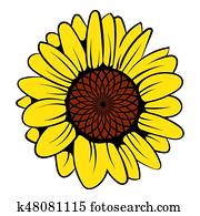 Sunflower icon, icon cartoon Sunflower icon, icon cartoon