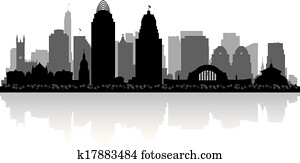 cincinnati, ohio, stadt skyline, silhouette cincinnati, ohio, stadt skyline, silhouette