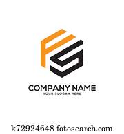 FS, logo, design, inspiration, sechseckig, logo, schablone FS, logo, design, inspiration, sechseckig, logo, schablone