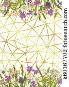 Geometric Gold Background with Greenery Geometric Gold Background with Greenery