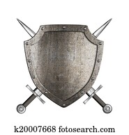 Two crossed swords and wooden viking shield isolated Clipart ...