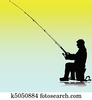man fishing illustration