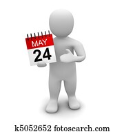 Man holding calendar. 3d rendered illustration isolated on white. Man holding calendar. 3d rendered illustration isolated on white.