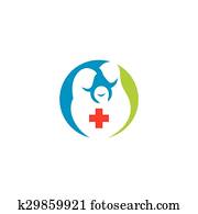 medicina de familia, práctica, extracto, signo., vector, illustration.