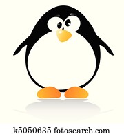 pequeno, pingüim, ilustração