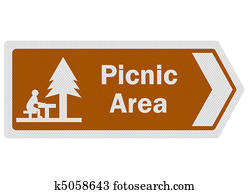 Tourist information series: photo-realistic 'picnic area' sign Tourist information series: photo-realistic 'picnic area' sign