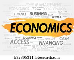 économie, mot, nuage