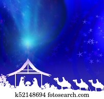 Biblical scene - birth of Jesus in Bethlehem. Biblical scene - birth of Jesus in Bethlehem.