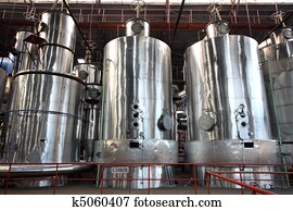 Evaporator equipment in a factory Evaporator equipment in a factory
