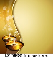 oil lamps with diwali greetings over gold background oil lamps with diwali greetings over gold background
