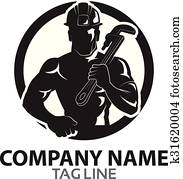Oil Rig Worker Logo Oil Rig Worker Logo