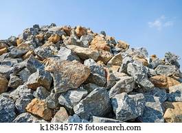 Pile of rocks. for construction. 
