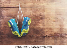 Sports shoes on the floor