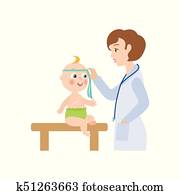 וקטור, דירה, רופא נקבה, ו, תינוק של תינוק