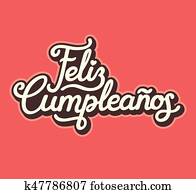 Feliz Cumpleanos 誕生日おめでとう 中に スペイン語 ストックイメージ K Fotosearch