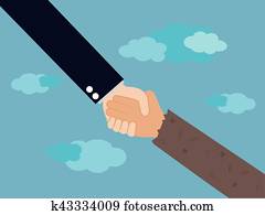 a man giving a friendly helping hand illustration. a man giving a friendly helping hand illustration.