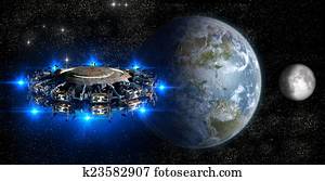 Alien UFO nearing Earth Alien UFO nearing Earth