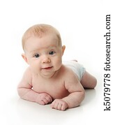 Baby lying on belly