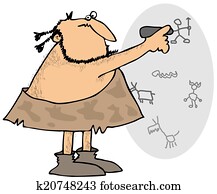 Caveman drawing on a wall Caveman drawing on a wall