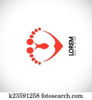 criança, ou, pés bebê, apaixonadas, símbolo, -, conceito, vetorial, gráfico