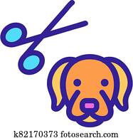 dog grooming icon vector outline illustration dog grooming icon vector outline illustration