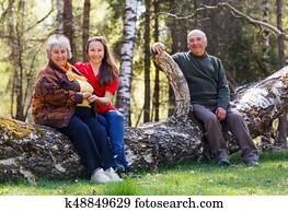 elderly couple, a, skorý, caregiver