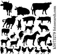 farm animal silhouettes set farm animal silhouettes set
