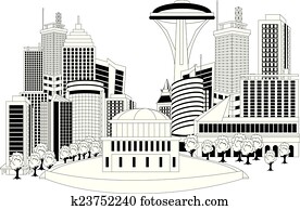 Modern city metropolis