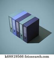 pila de carpetas, y, papeleo