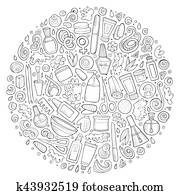 Vector set of Manicure cartoon doodle objects Vector set of Manicure cartoon doodle objects
