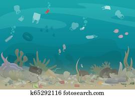 プラスチック タイヤ そして 有害 樽 汚染 イラスト 屑 下に 海 ベクトル Illustration 海 そして 海洋 エコロジー 汚染 Concept クリップアート 切り張り イラスト 絵画 集 K Fotosearch
