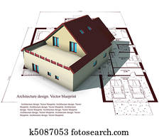 Architecture Model House On Top Of Blueprints Architecture Model House On Top Of Blueprints