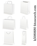 Blank paper shopping & grocery bags