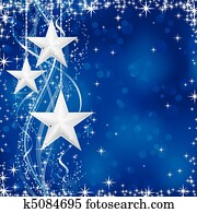 Christmas / winter background with stars, snow flakes and wavy lines on blue background with light dots for your festive occasions. No transparencies. Christmas / winter background with stars, snow flakes and wavy lines on blue background with light dots for your festive occasions. No transparencies.