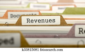 dossier, dans, catalogue, marqué, comme, revenues.