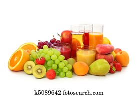 Fresh fruits and juice