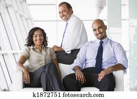 Group of businesspeople in lobby