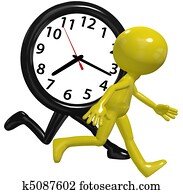 Person clock hurry race run busy day time