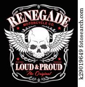 Renegade winged skull graphic Renegade winged skull graphic