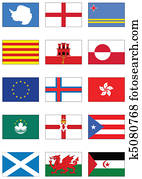 Vector flag set of world continents Vector flag set of world continents